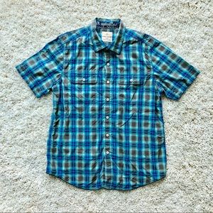 Tommy Bahama short sleeve shirt blue green plaid